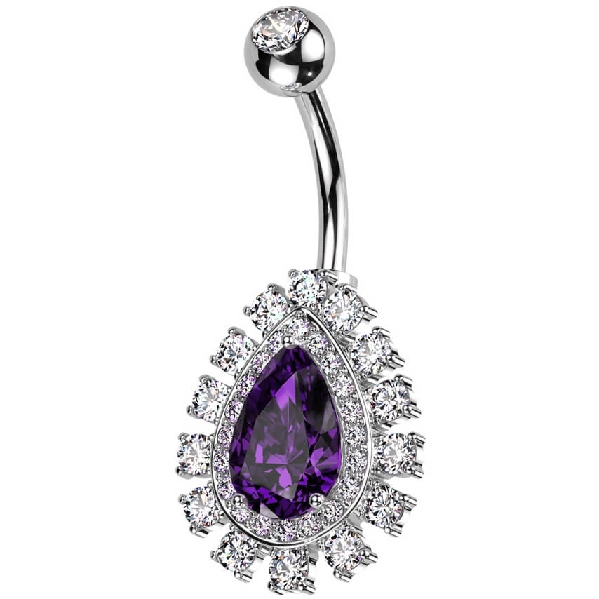 Piercing Nombril Larme Zircone - Image 4