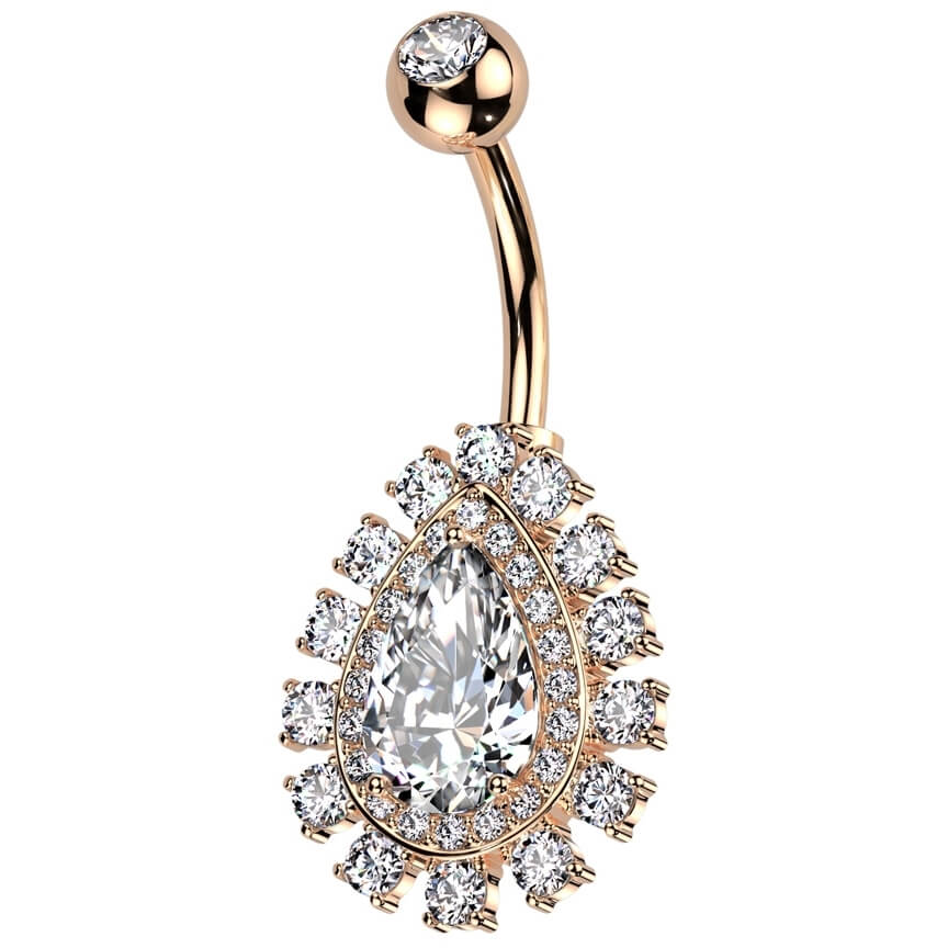 Piercing Nombril Larme Zircone - Image 7