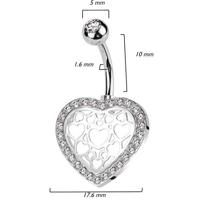 Piercing Nombril Cœur Zircone - Image 2