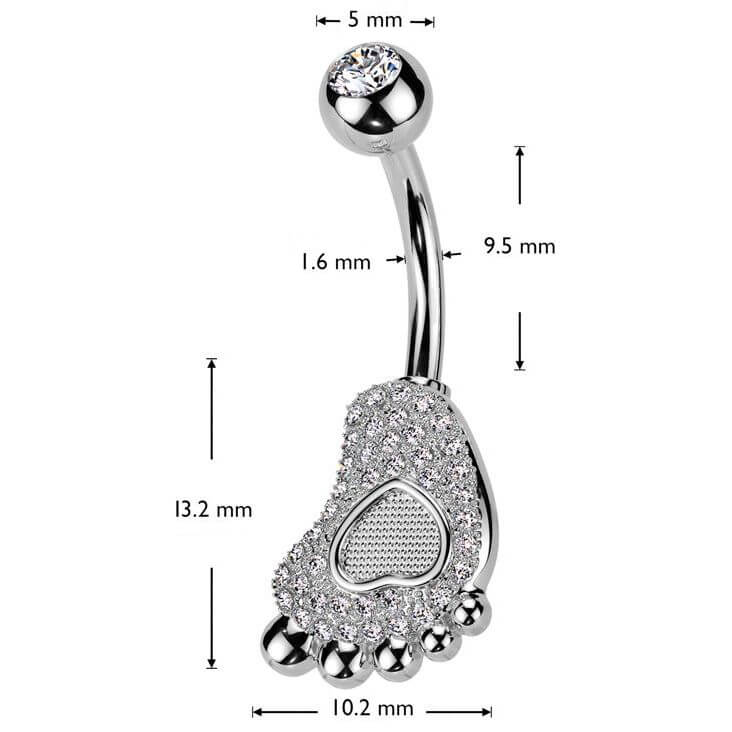 Piercing Nombril Pied De Bébé Zircone - Image 2