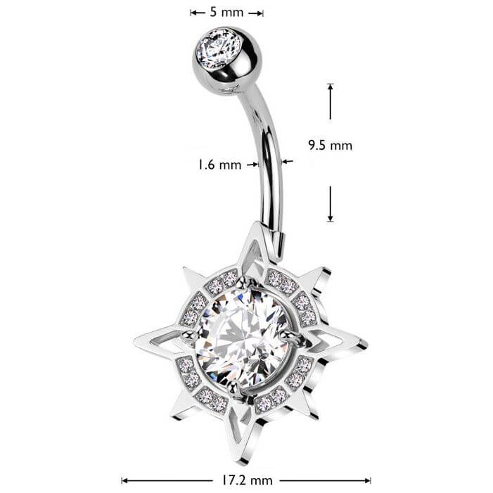 Piercing Nombril Boussol Zircone - Image 2