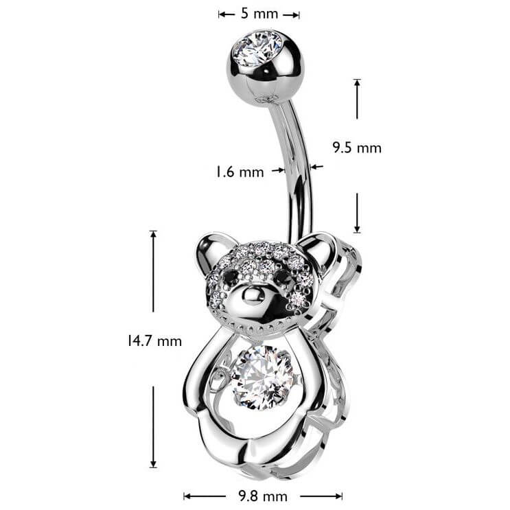 Piercing Nombril Ours Zircone - Image 2
