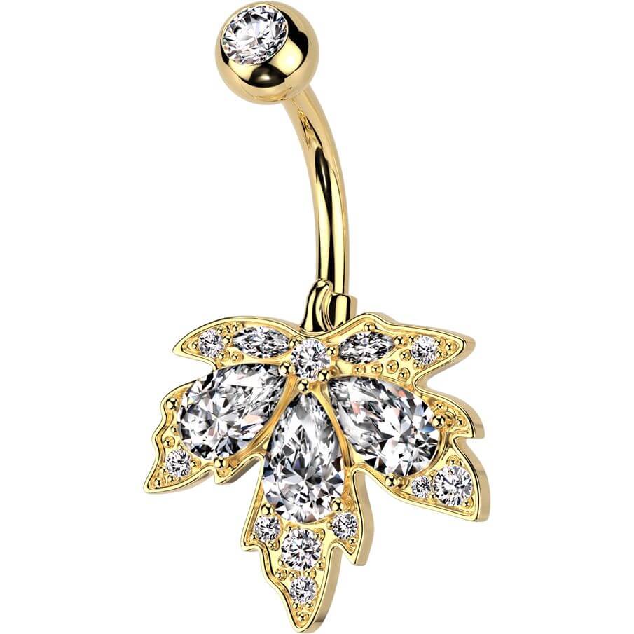 Piercing Nombril Feuille Zircone - Image 6