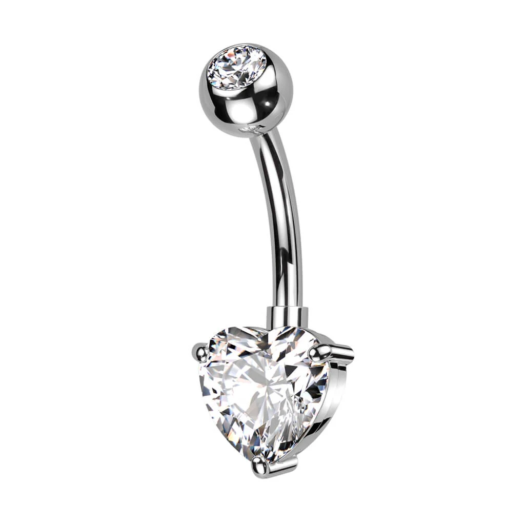 Piercing Nombril Cœur Zircone - Image 2