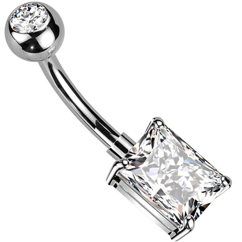 Piercing Nombril Rectangle Zircone