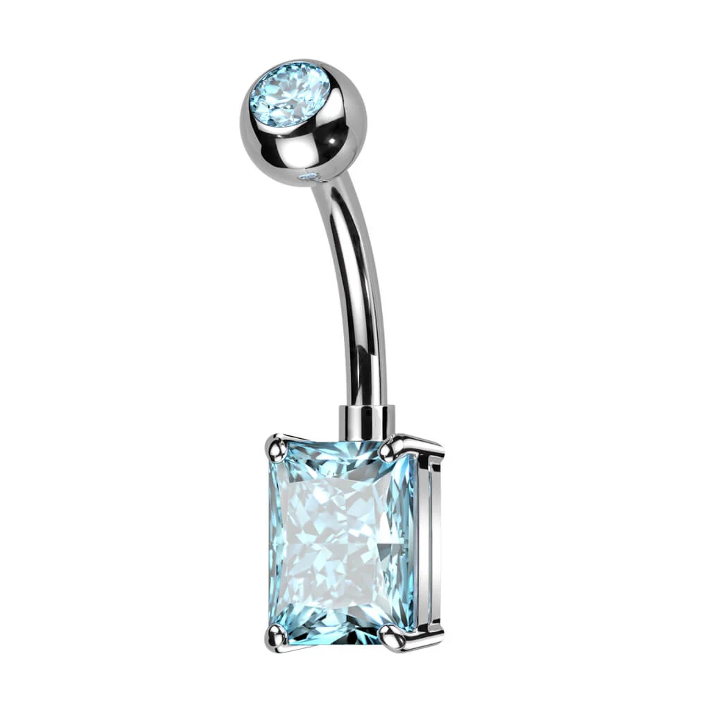 Piercing Nombril Rectangle Zircone - Image 4