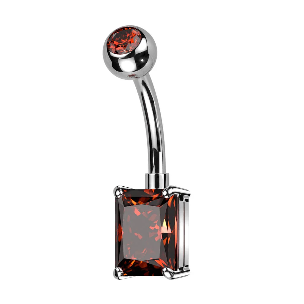 Piercing Nombril Rectangle Zircone - Image 5
