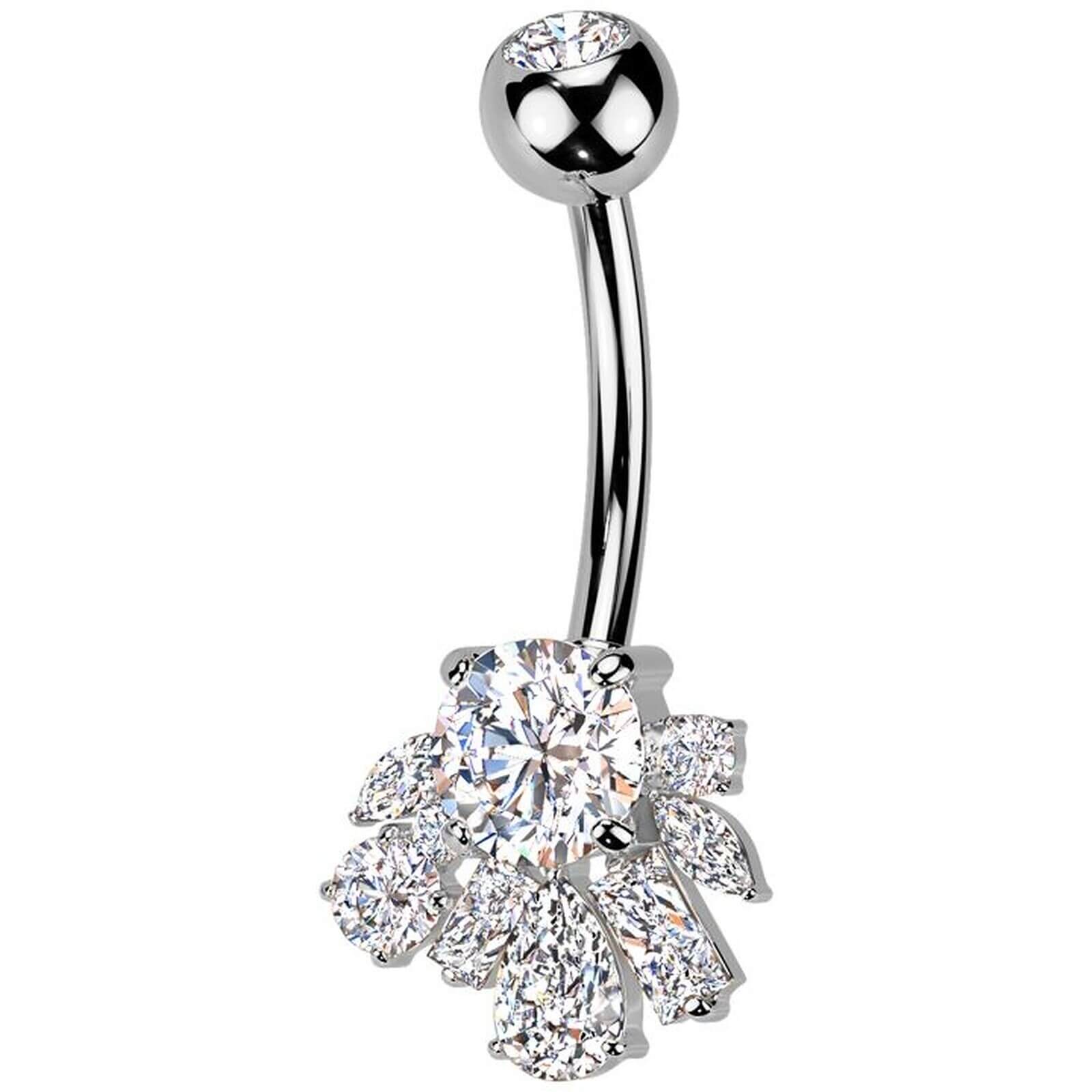 Piercing Nombril laiton titane zircones