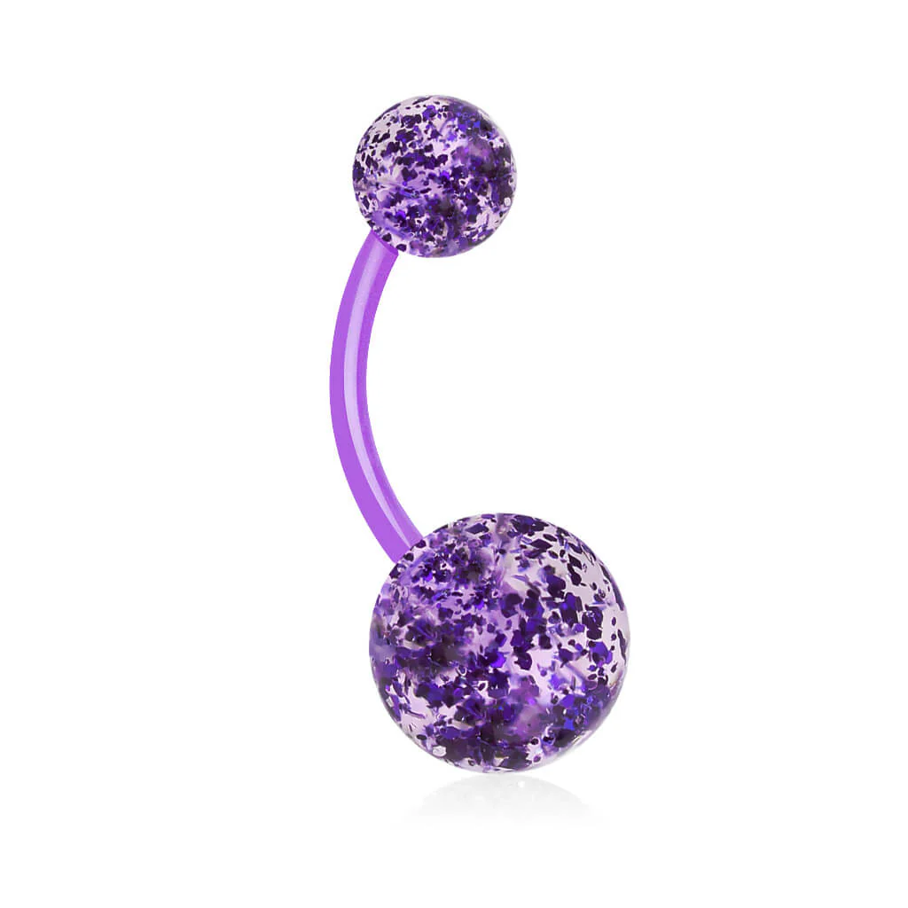 Piercing Nombril Bille Acrylique Ultra Pailletée - Image 2