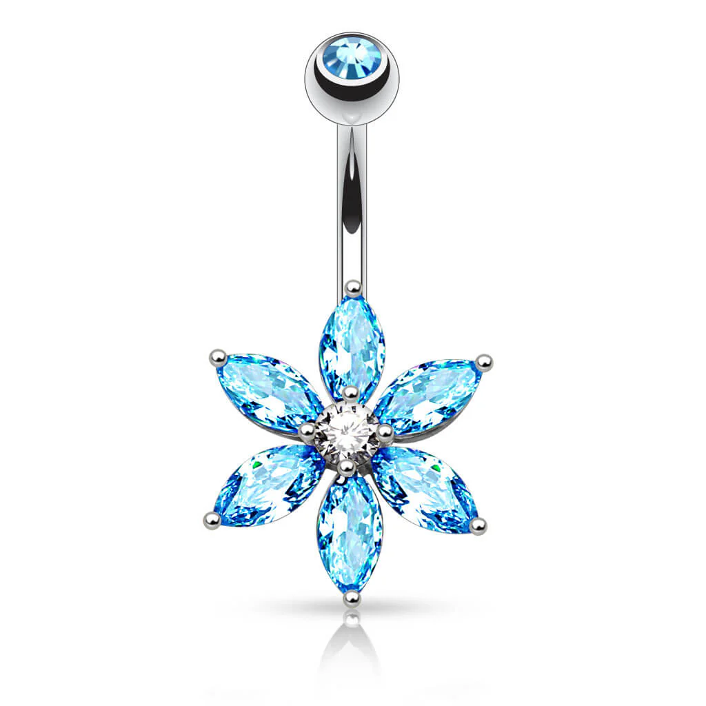 Piercing Nombril Fleur Zircone - Image 4
