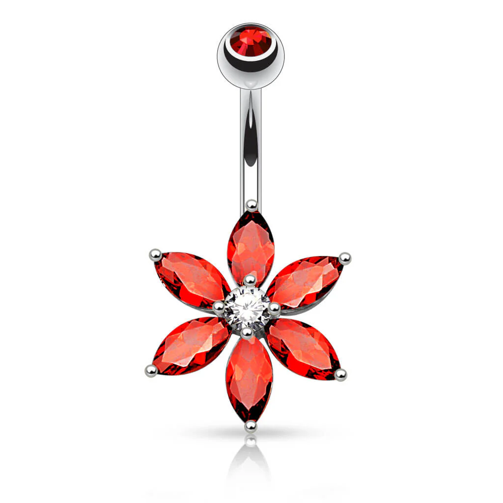 Piercing Nombril Fleur Zircone - Image 5