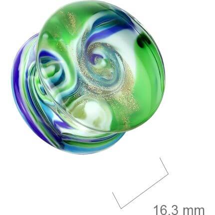 Verre Plug tourbillon bleu vert double flare - Image 2