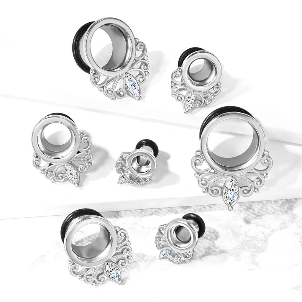 Écarteur Joint silicone vintage en argent zirconé - Image 4