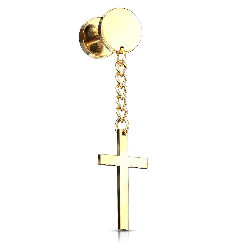 Faux Plug Pendentif Croix Filetage Interne - Image 2