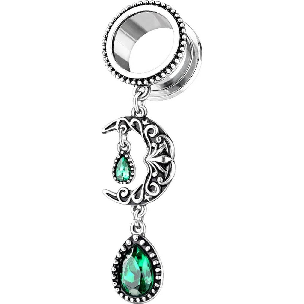 Écarteur Pendentif Moon Drop Zirconia Argent