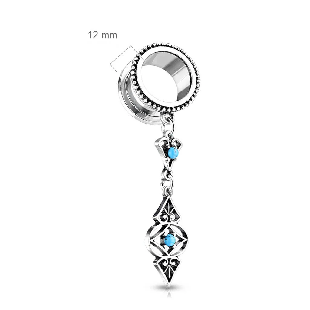 Écarteur Pendentif Tribal Turquoise Argent - Image 2