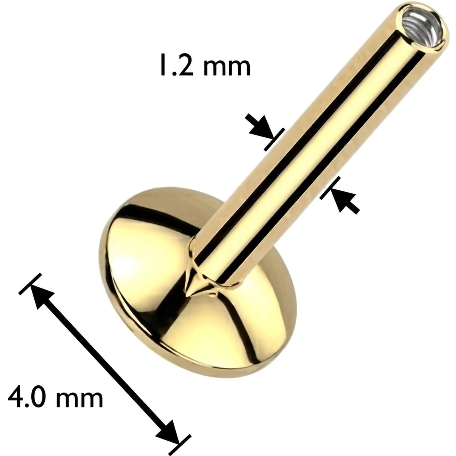 Titane Base base du labret Filetage Interne - Image 2