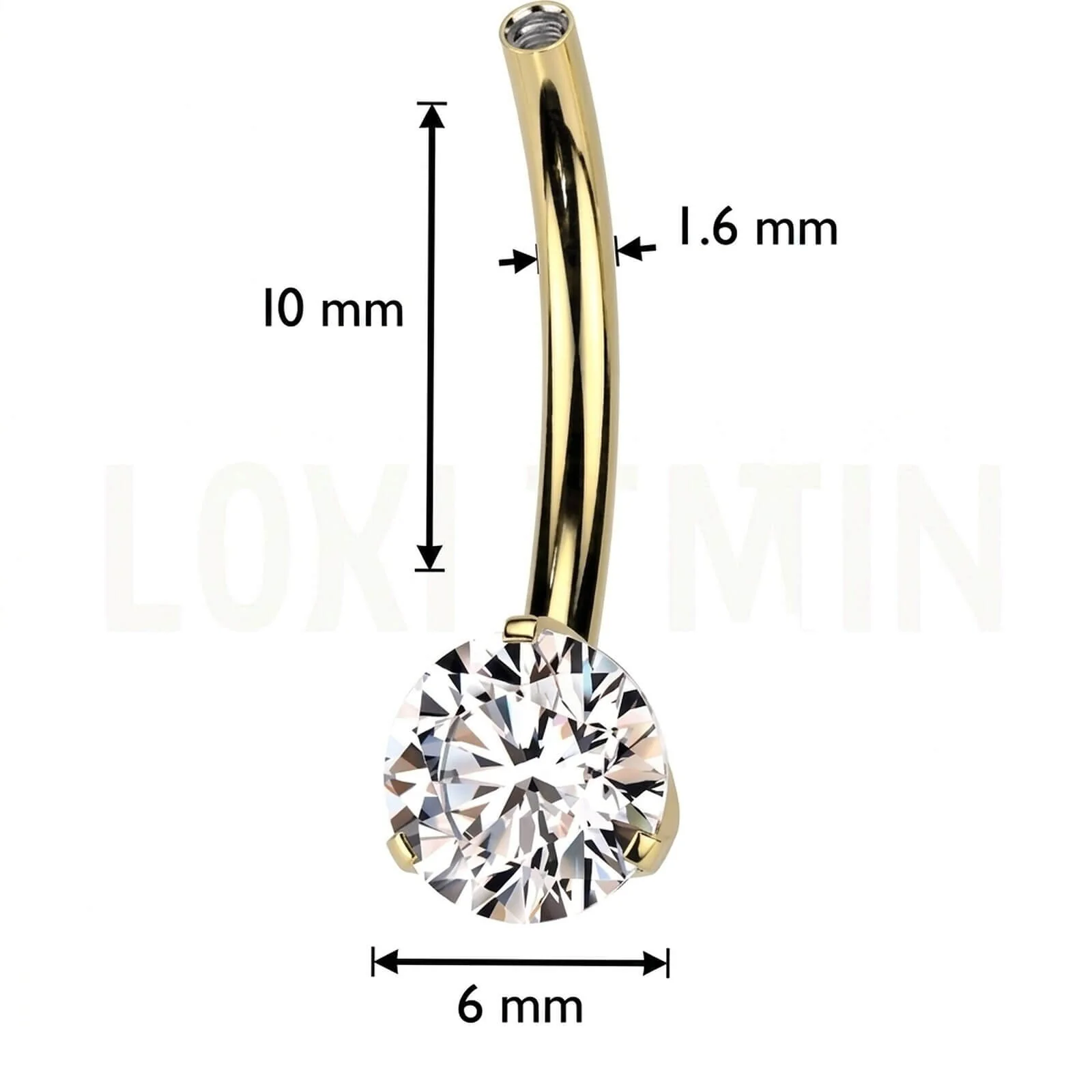 Titane Base nombril épingle zircone Filetage Interne - Image 2