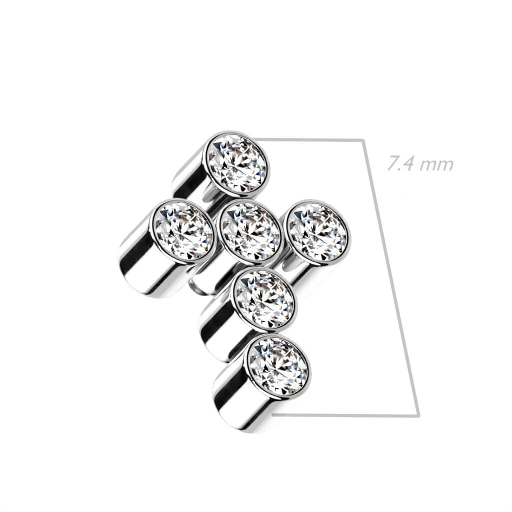 Titane Embout Embout Croix Zircone Filetage Interne - Image 3