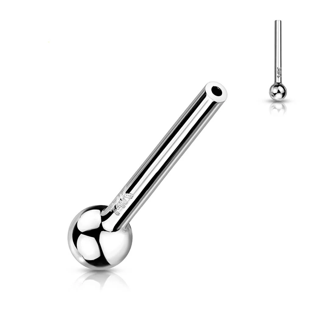 Or 14kt Base Barre Boule Or 14 Carats Enfoncer - Image 2