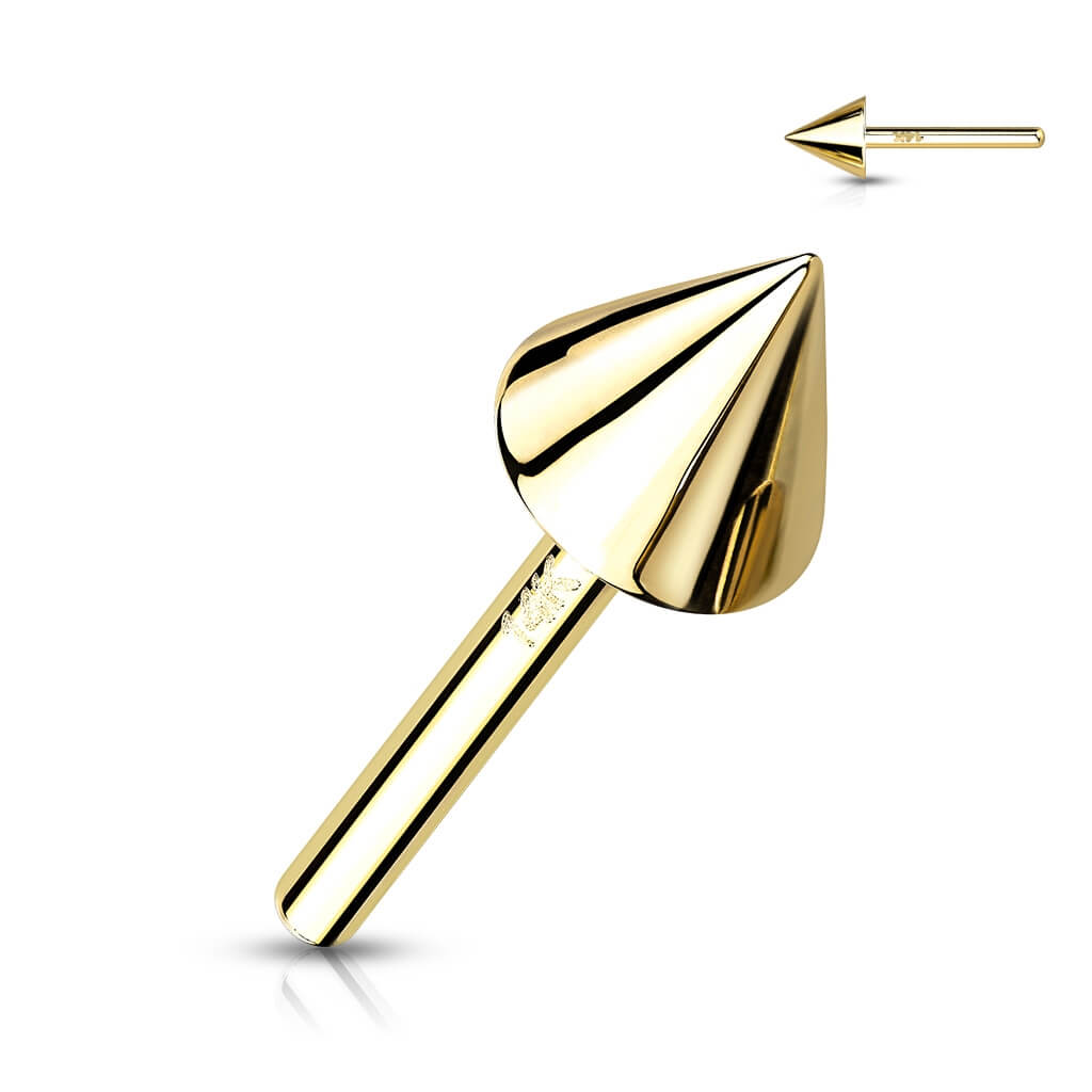 Or 14kt Embout Embout Pointe Enfoncer - Image 4