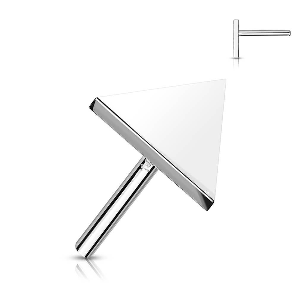 Or 14kt Embout Embout Triangle Plat Enfoncer - Image 2
