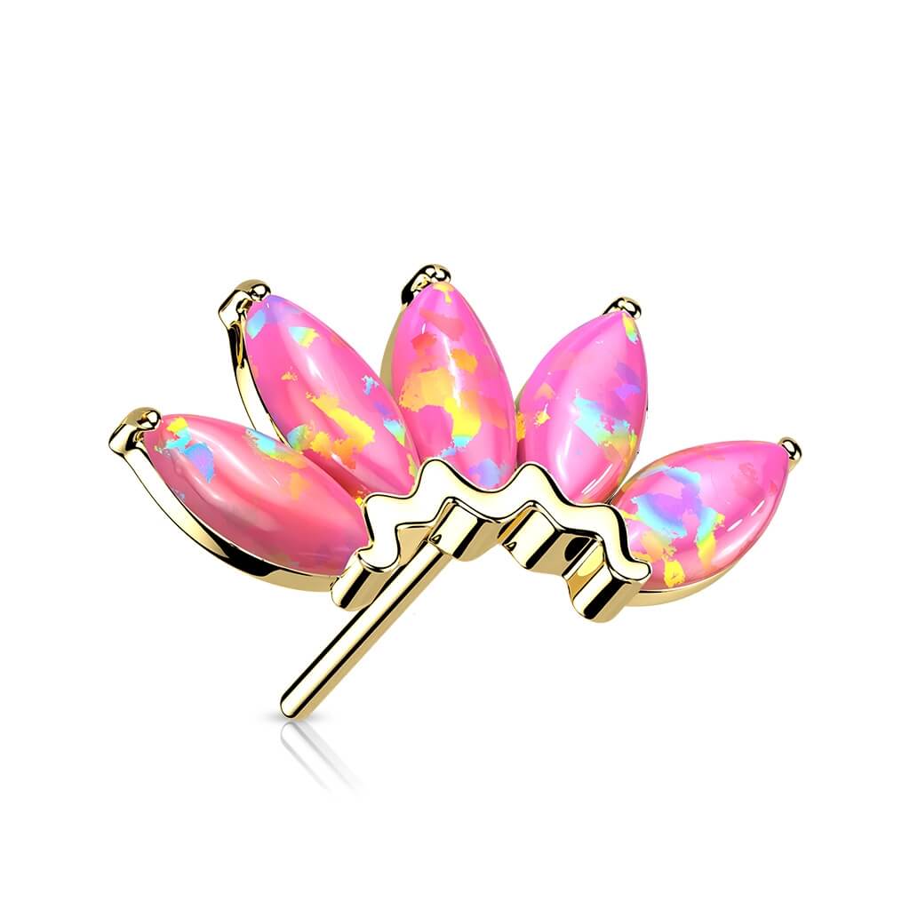 Or 14kt Embout Embout 5 Opales Enfoncer - Image 10