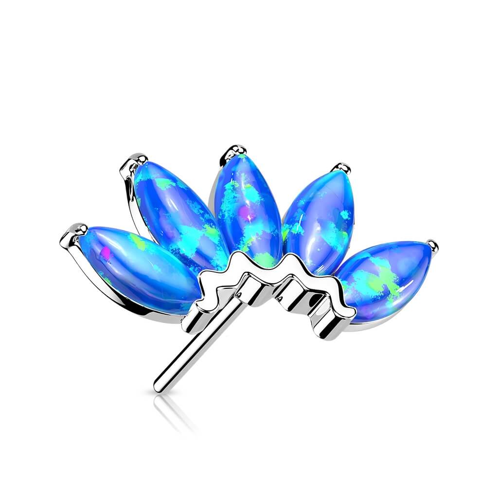 Or 14kt Embout Embout 5 Opales Enfoncer - Image 4