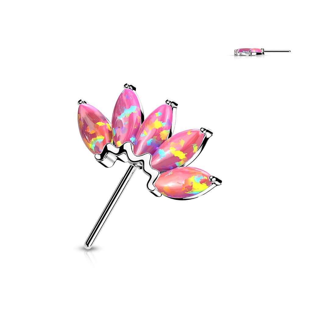 Or 14kt Embout Embout 5 Opales Enfoncer - Image 6