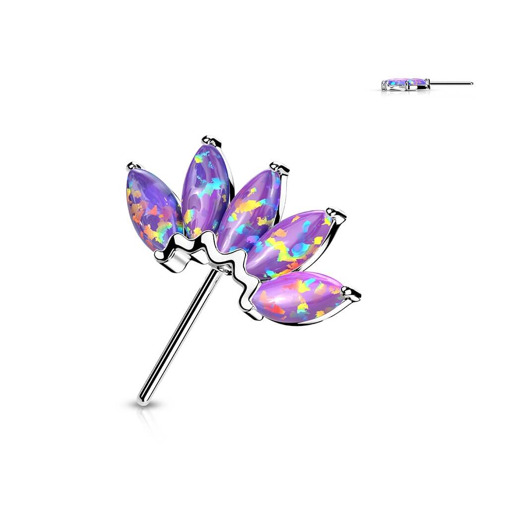 Or 14kt Embout Embout 5 Opales Enfoncer - Image 8