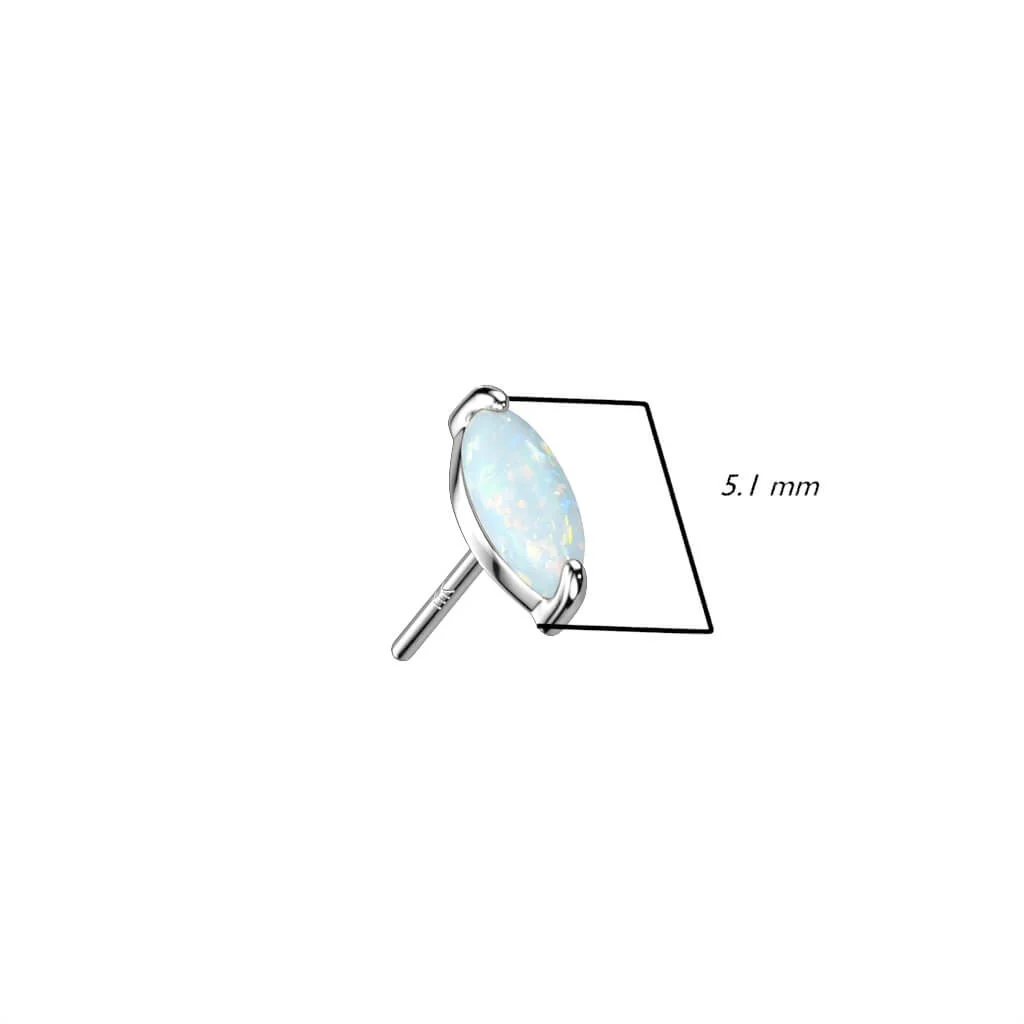 Or 14kt Embout Embout Ovale Zircone Opale Enfoncer - Image 3