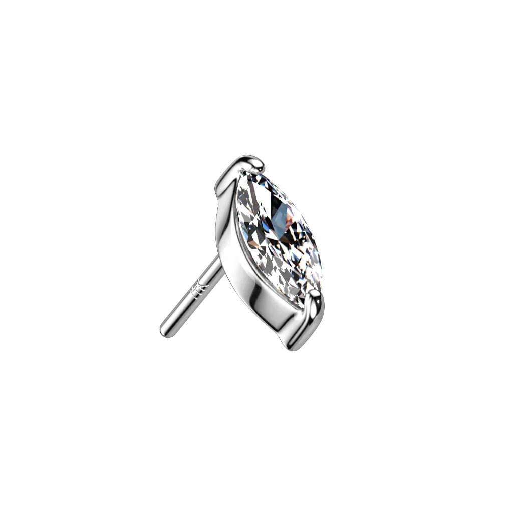 Or 14kt Embout Embout Ovale Zircone Opale Enfoncer - Image 4