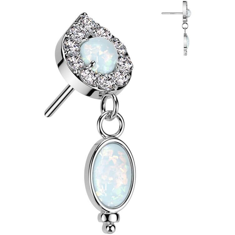 Or 14kt Embout embout larme opale pendentif Enfoncer - Image 4