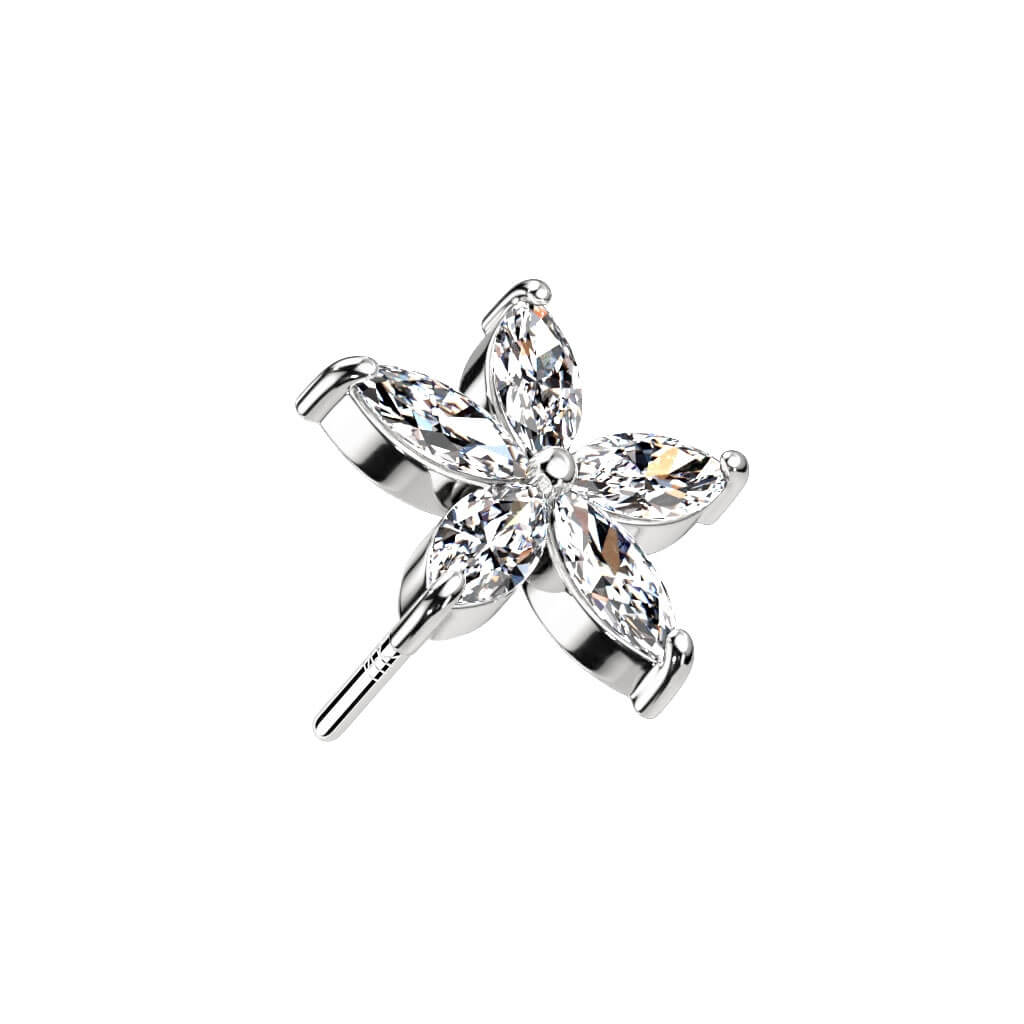 Or 14kt Embout Embout Étoile Zircone Enfoncer - Image 2