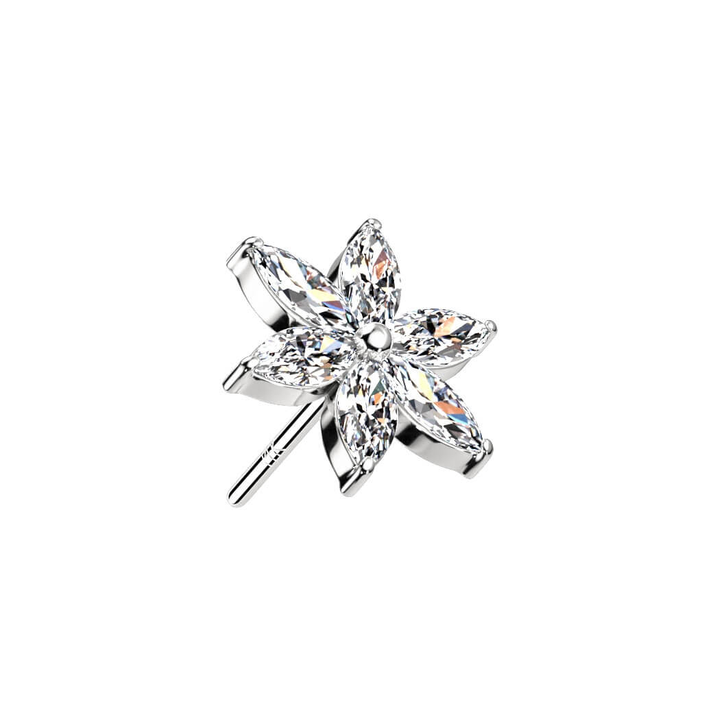 Or 14kt Embout Embout Étoile Zircone Enfoncer - Image 2