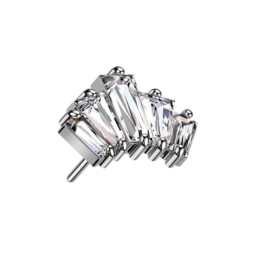 Or 14kt Embout Embout 5 Zircone Enfoncer - Image 2