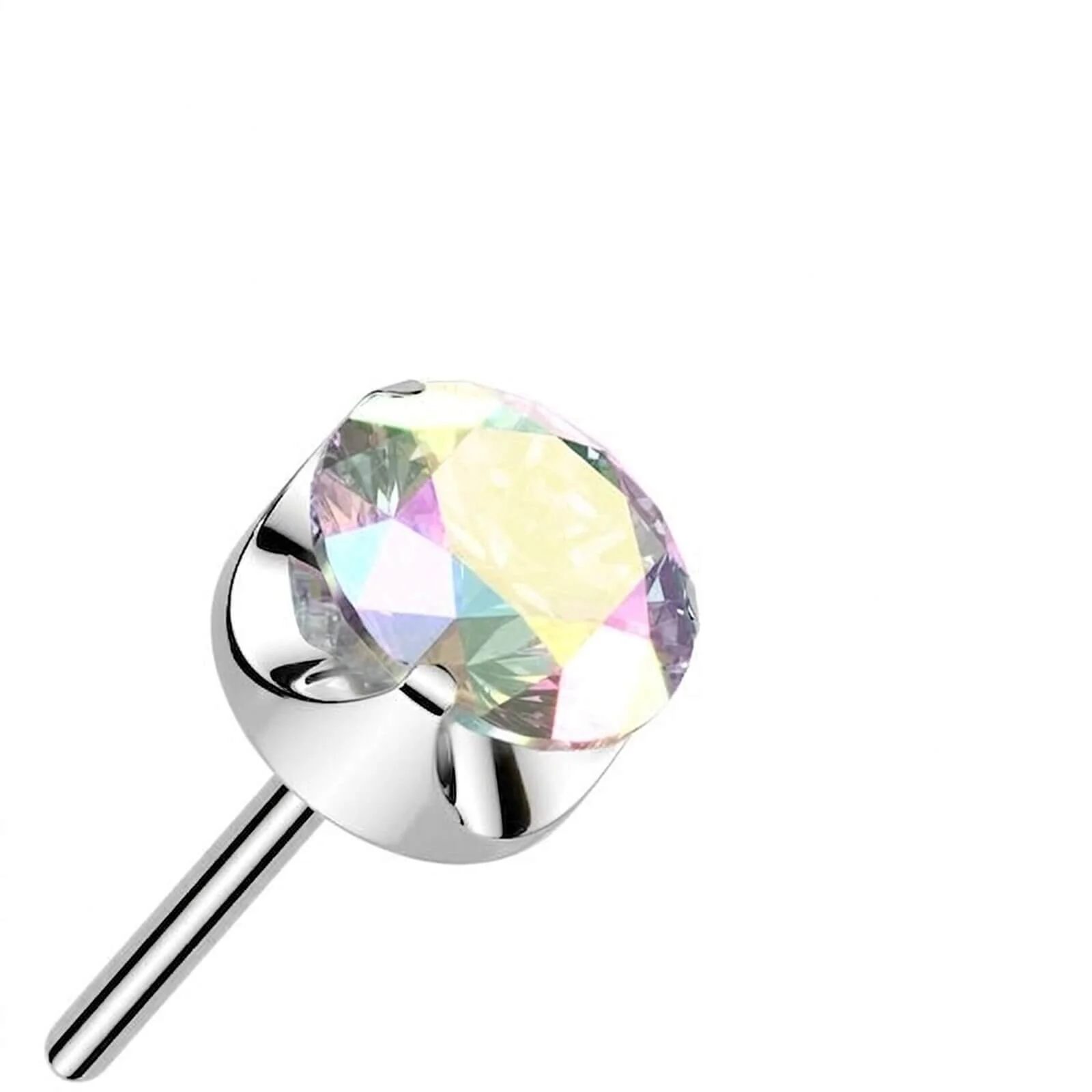 Titane Embout zircone ronde sertie Enfoncer