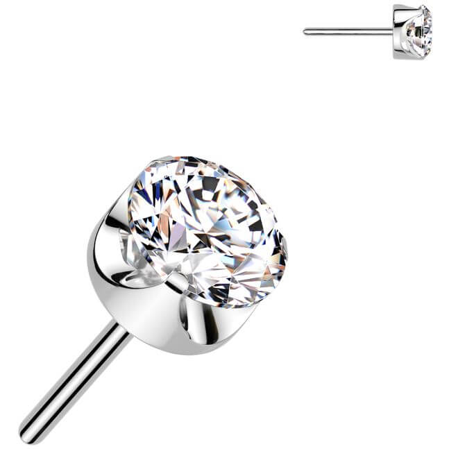 Titane Embout zircone ronde sertie Enfoncer - Image 4