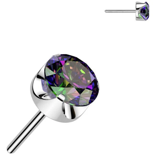 Titane Embout zircone ronde sertie Enfoncer - Image 7