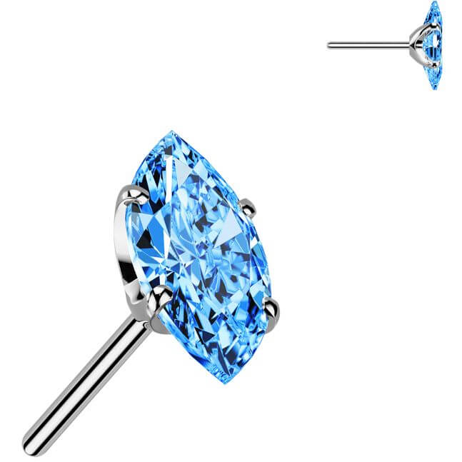 Titane Embout embout zircone taille marquise Enfoncer - Image 4