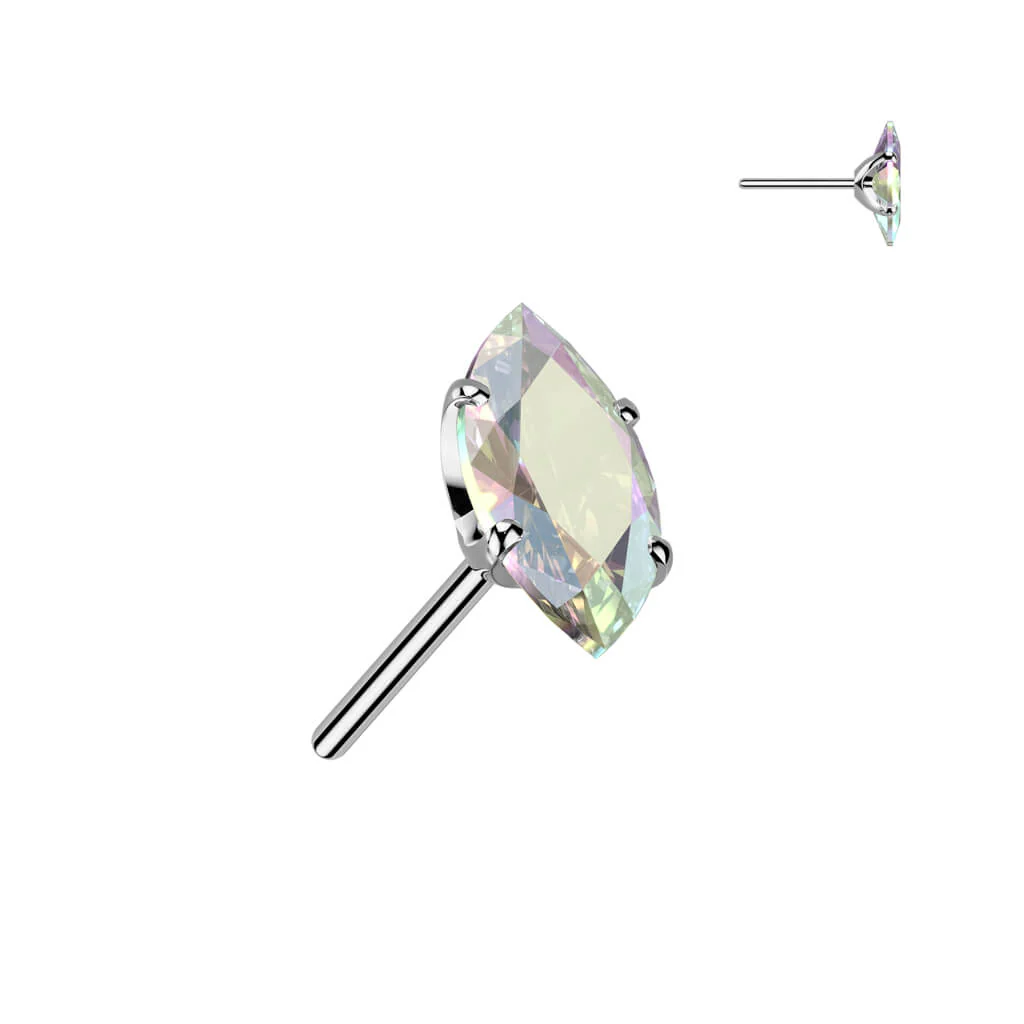 Titane Embout embout zircone taille marquise Enfoncer - Image 8