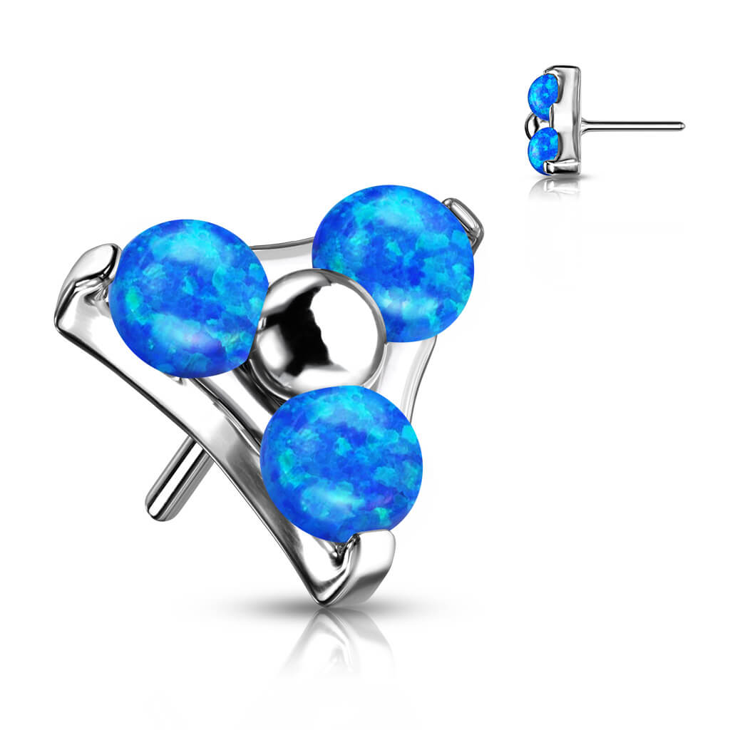 Titane Embout Embout Triangle Opale argent Enfoncer - Image 2