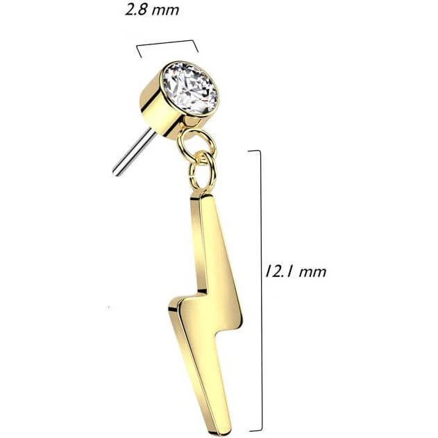 Titane Embout Pendentif Eclair Enfoncer - Image 2