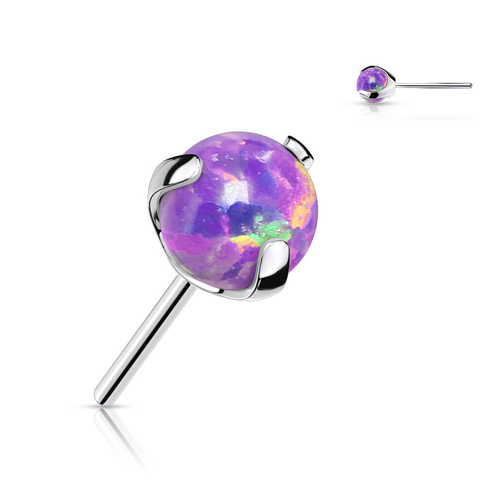 Titane Embout Embout Bille Opale Argent Enfoncer - Image 7