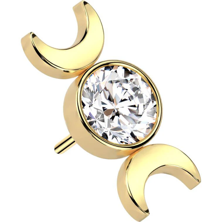 Titane Embout Lune Zircone Serti Clos Enfoncer - Image 5