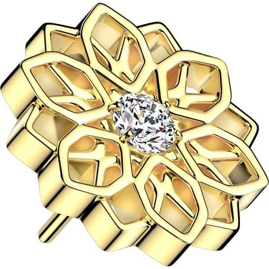 Titane Embout embout fleur de lotus Zircone Enfoncer - Image 4