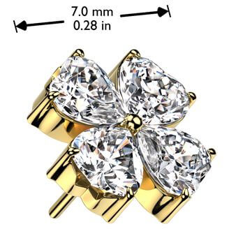 Titane Embout embout fleur zircone Enfoncer - Image 2