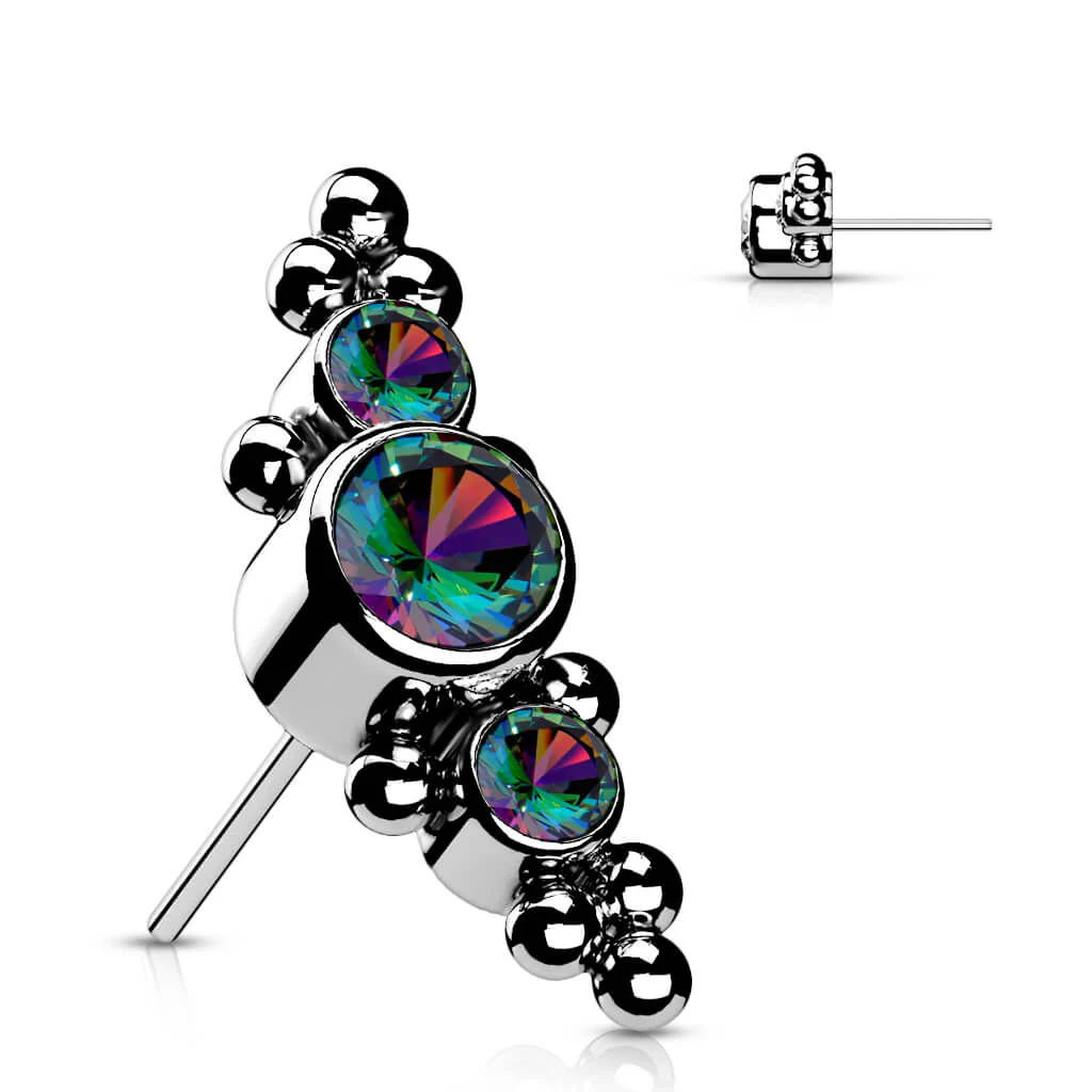 Titane Embout Embout 3 Zircones Enfoncer - Image 8