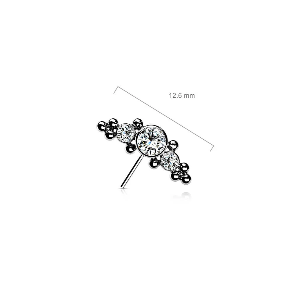 Titane Embout Embout 3 Zircones Enfoncer - Image 3
