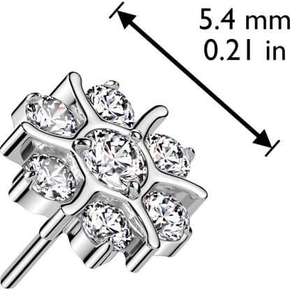 Titane Embout Embout fleur zircone Enfoncer - Image 2